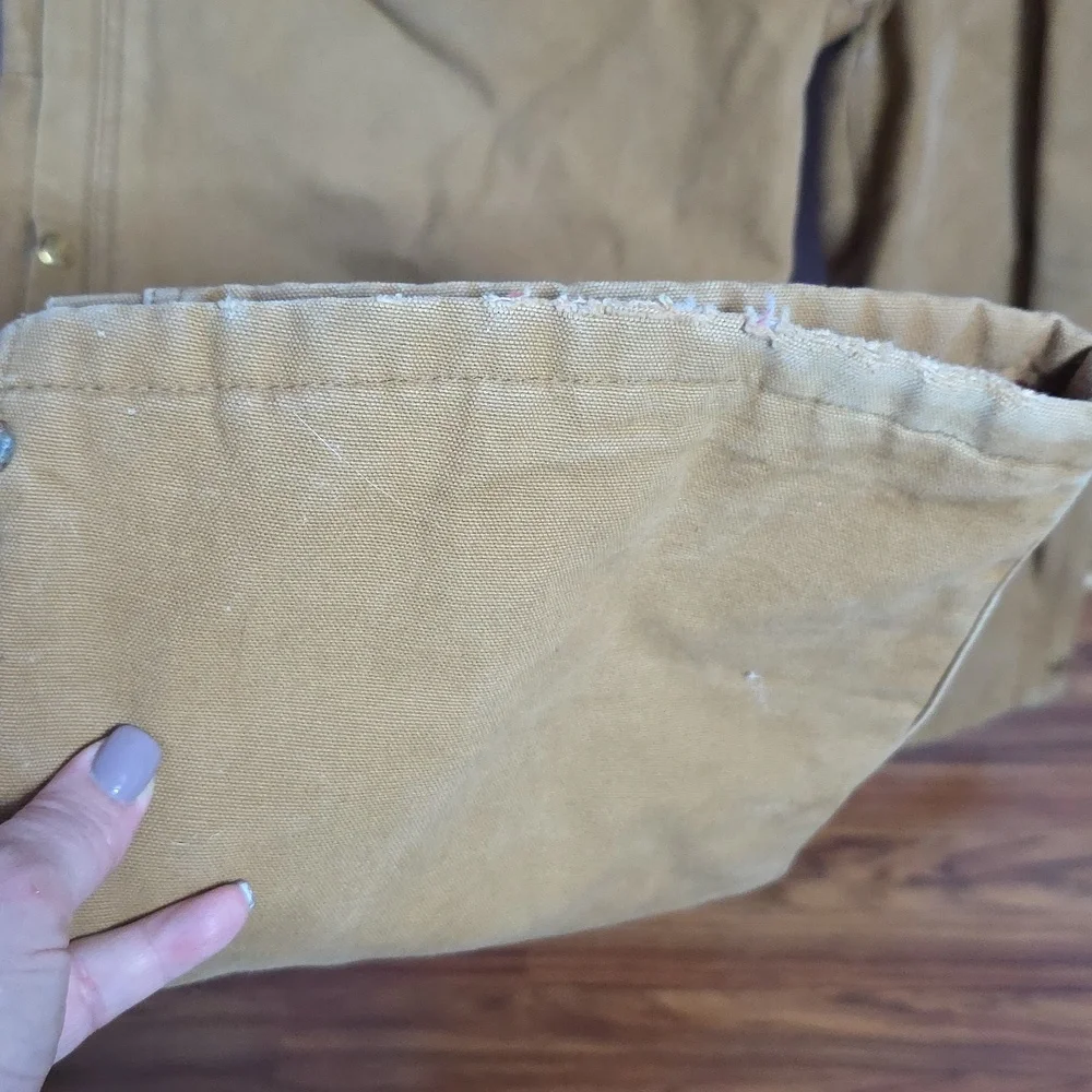 Carhartt Brown Coverall with Red Quilted Insulated Lining - Picture 7 of 9